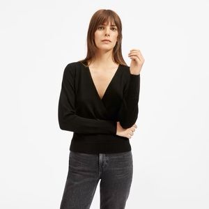 Everlane Charcoal Grey Cashmere Wrap Sweater